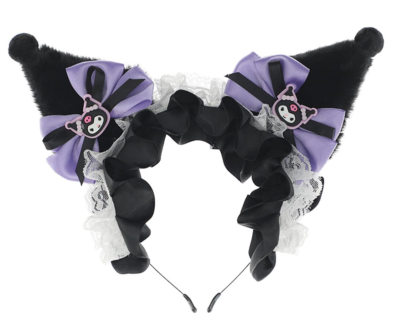 PATPAT Kuromi Headband for Girls Kawaii Girls Headband Sanrio Kuromi Headband Headpiece Kuromi Themed Girls Headband Cosplay Costume Props Party Dressing Hair Accessories PATPAT Kuromi Headband for Girls Kawaii Girls Headband Sanrio Kuromi Headband Headpiece Kuromi Themed Girls Headband Cosplay Costume Props Party Dressing Hair Accessories